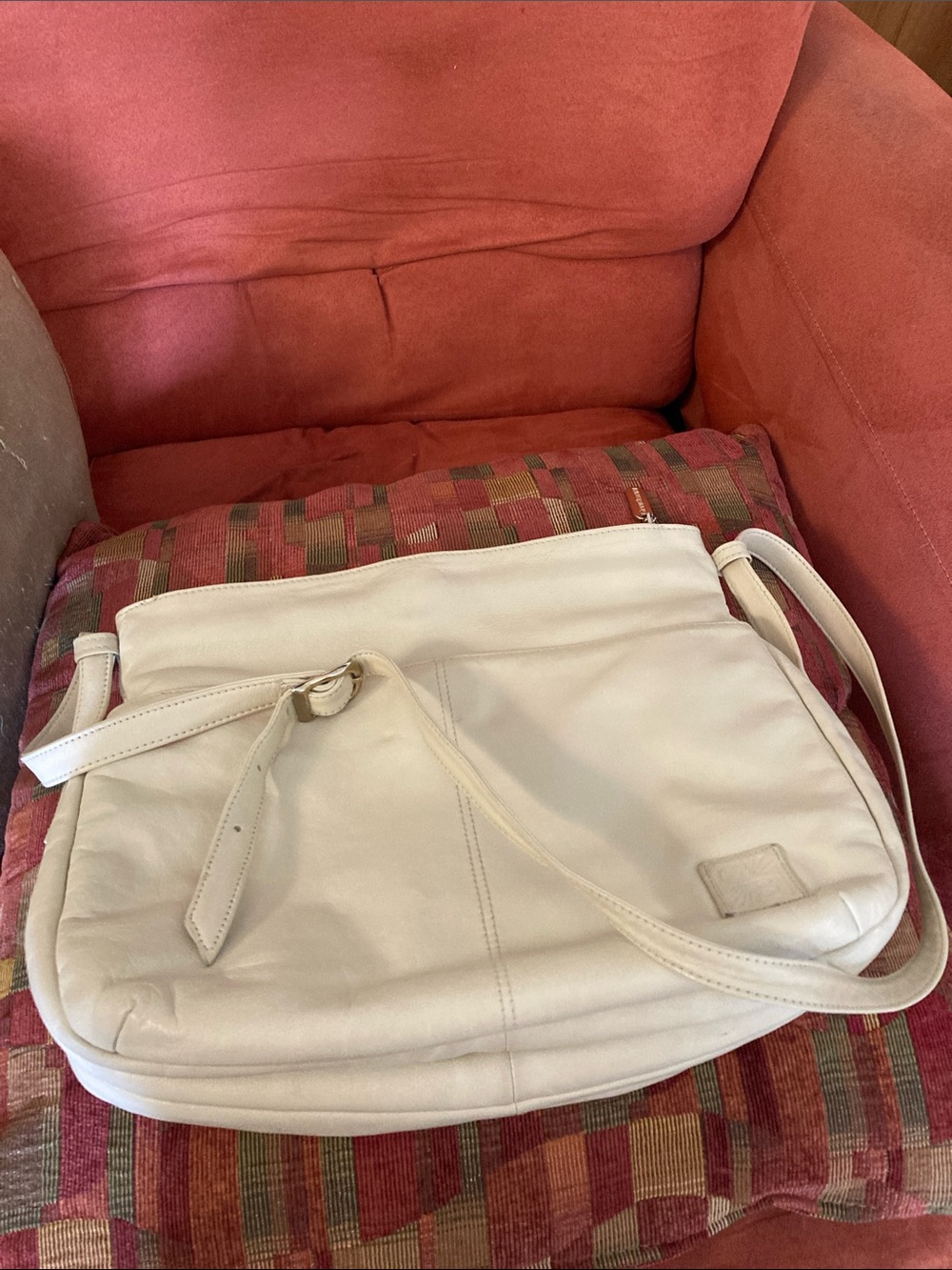 Vintage Giani Bernini Soft Cream Shoulder Bag Genuine Leather